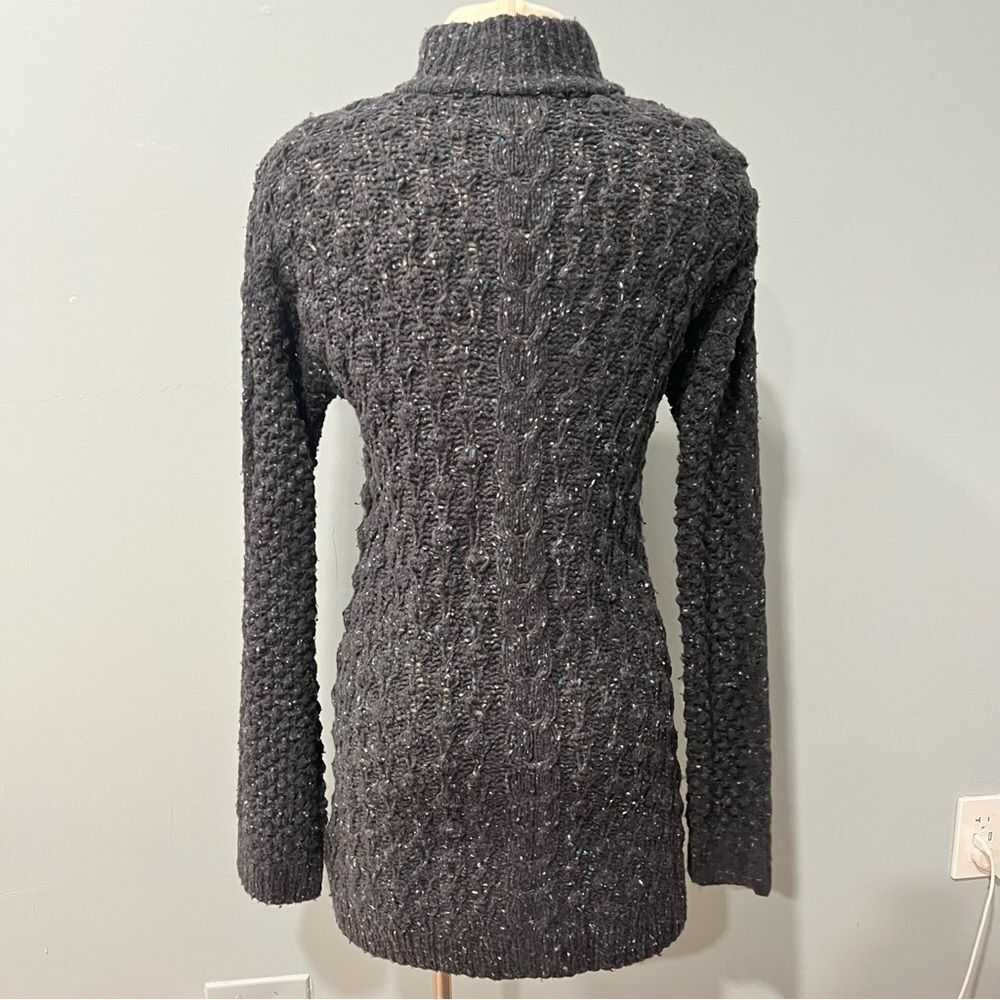 Juicy Couture Wool/Cashmere Chunky Marled Cable Knit Long Cardigan Size Small - Picture 5 of 8